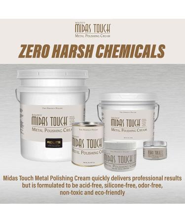 Rolite Midas Touch Metal Polishing Cream - Non-Toxic Cleaner for Sterling Silver, Gold, Brass, Chrome, and Copper - 4.5oz - Buy Online on GoSupps.com