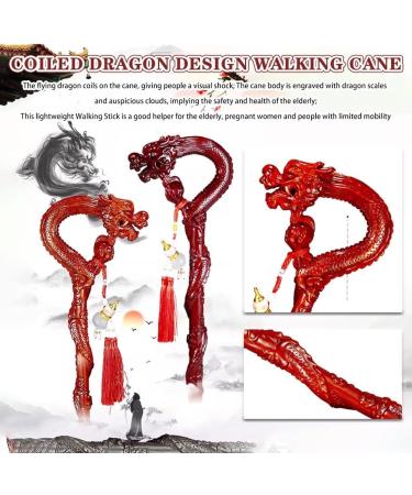 Walking Cane Walking Cane for Women Panlong Design Old Man Hand Cane Hand-Carved Wooden Walking Cane Non-Slip Ergonomic Walking Stick Birthday Gift(A Use Height 150-155cm) Use height 150-155cm A - Buy Online on GoSupps.com