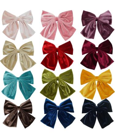Ling & Bai Women Girls 8 Inch Large Velvet Hair Bows Clip Big Hair Bow Alligator Clip Hair Barrettes for Kids Teens (Navy Blue) - Buy Online on GoSupps.com