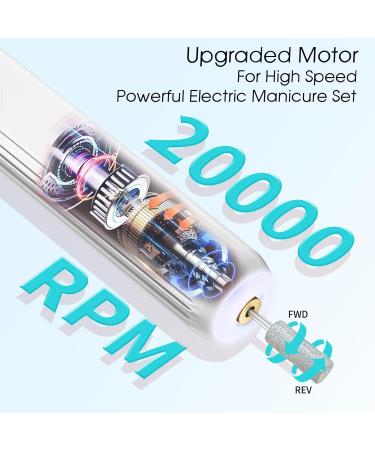 Electric Nail Drill Kit - Professional Cordless Manicure/Pedicure Set | Rechargeable 3-Speed Nail File for Thick Toenails & Cuticles - Perfect for Home & Salon Use - Buy Online on GoSupps.com