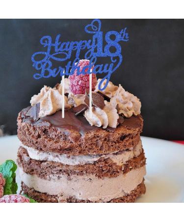 Cake Decoration 18th Birthday Navy Blue Girl Boy 18 Years Birthday Cake Decoration Happy Birthday 18th Glitter Cake Topper 18th Cake Decoration Birthday Happy 18th Birthday Cake Decoration 18th Deep Blue18 - Buy Online on GoSupps.com