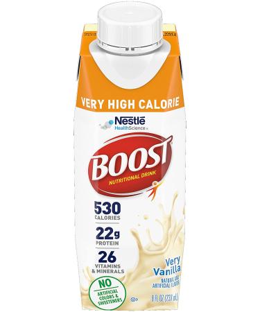 Boost Very High Calorie Nutritional Drink Vanilla - 8 Fl Oz (Pack of 3) | No Artificial Colors or Sweeteners - Buy Online on GoSupps.com