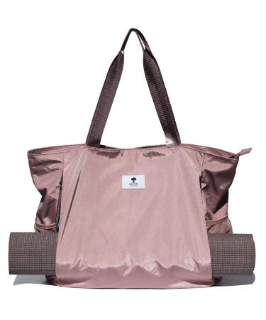 ESVAN Yoga Mat Bag Yoga Tote Carrier Shoulder Bag Carryall Tote for Office,Yoga,Pilates,Travel,Beach and Gym B Pinkish Purple