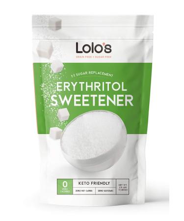 Lolo's Keto Kitchen Erythritol Sweetener - Keto-Friendly Zero Carb & Sugar Free Granular Erythritol Sweetener - Calorie Free Sweetener & Ideal Sugar Replacement for Coffee Iced Tea & Baking 2.5lbs. 1.14 kg (Pack of 1)