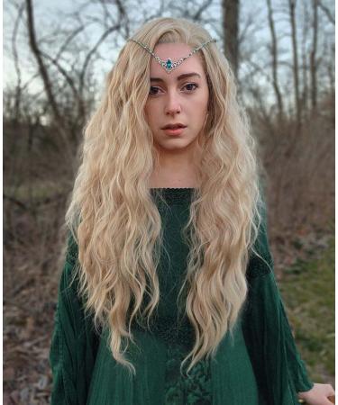 Buy Xiweiya 24# Blonde Lace Front Wig - Long Loose Wave Synthetic Hair for Women | Heat Resistant & International Shipping - Buy Online on GoSupps.com