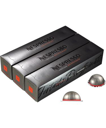 Nespresso Fortado Decaffeinato - Vertuoline | 30 Capsules (3 Packs of 10) | Value Bundle