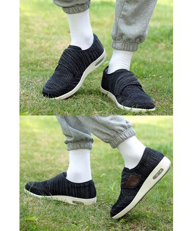 CBMTCR Men's Wide Width Walking Shoes - Adjustable Closure, Lightweight for Diabetic & Swollen Feet - Size 13 Wide Black - Buy Online on GoSupps.com