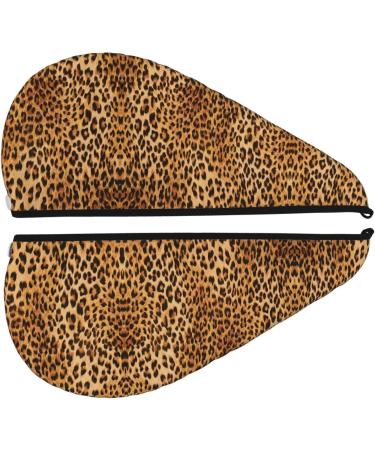 Leopard Print Coral Velvet Dry Hair Cap - Ideal for Home Travel Pool Parties & More | Quick-Dry Hair Solution - Buy Online on GoSupps.com