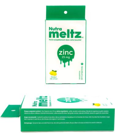 Nutrameltz Zinc 25 mg Supplement Dietary Immune Support Supplement Promotes Healthy Hair & Nails Boost Metabolism Regulation - Quick Dissolving Mouthwatering Lemon Flavour (60 Tablets) - Buy Online on GoSupps.com
