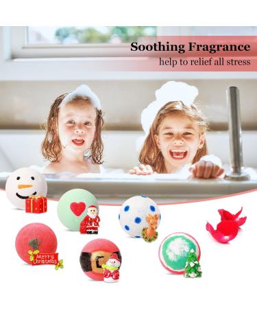 Christmas Bath Bombs Set with Surprise Toys - Handmade Colorful Fizz Balls for Kids & Adults - Xmas Theme Party Gift - Buy Online on GoSupps.com