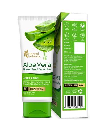 Oriental Botanics Aloe Vera Green Tea & Cucumber After Sun Gel - No Silicone Paraben 100ml - Buy Online on GoSupps.com