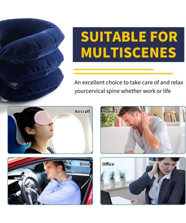 Buy Tkmars Adjustable Neck Traction Device - Inflatable Cervical Spine Relief for Travel & Office Painful Neck & Shoulder Support Blue - Buy Online on GoSupps.com