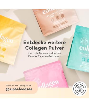 Alpha Foods Collagen Powder 400g - Hydrolysate Peptides Type I II III - High Dose with Hyaluronic Acid & Elastin - Flavor Neutral - Premium German Supplement - 26 Portions - Buy Online on GoSupps.com