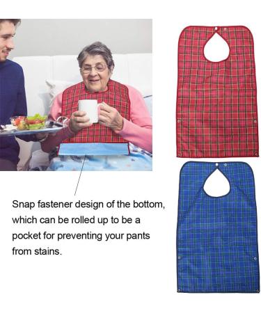 Adult Bibs 2 Pack Waterproof Apron Set for Men Women for Eating with Adjustable Strap Washable Reusable Large Terry Cloth for Elderly Seniors and Disabled Extra Long Clothing Protector - Buy Online on GoSupps.com