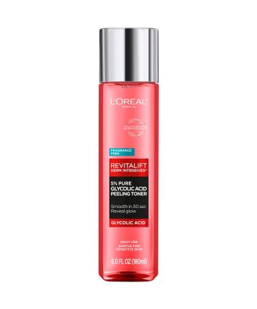 L'Oreal Paris Revitalift 5% Pure Glycolic Acid Peeling Toner from Derm Intensives with Aloe Vera, Smooth Skin & Reveal Glow, Daily Exfoliant for Brighter Skin, Fragrance and Alcohol Free, 6 Fl Oz - Buy Online on GoSupps.com