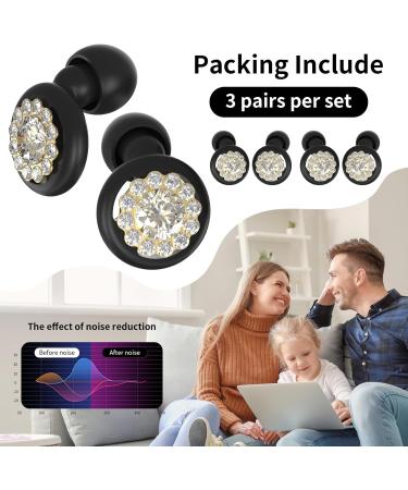 GUDATOST Concert Ear Plugs - Reusable Hearing Protection for Sleeping Snoring Swimming & Noise Sensitivity - 35dB Noise Reduction - 3 Pairs Pack (Black - Buy Online on GoSupps.com