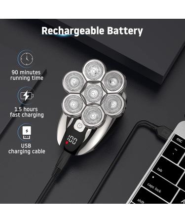 Bald Head Shaver for Men | JIMSTER 6 in 1 Electric Razor Kit | Cordless LED Head Shaver | IPX7 Waterproof | USB Charge | Hair Clippers, Nose Hair, Sideburns Trimmer - Buy Online on GoSupps.com