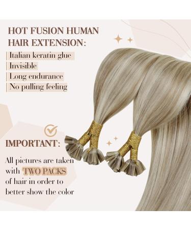 Buy Hetto Real Hair Extensions | Blonde Keratin Bonds #17/23 - 35cm 50g - Remy Highlighted Quality - Buy Online on GoSupps.com