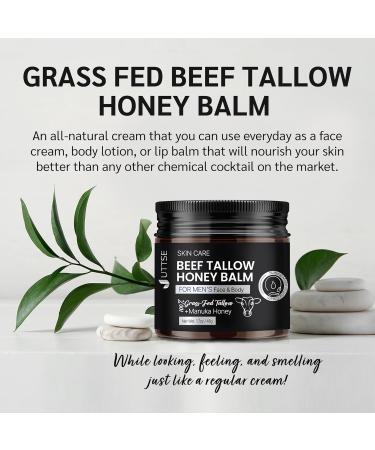 Men's Beef Tallow for Skin Care:100% Grass-Fed Beef Tallow Face Moisturizer For Men - Tallow and Honey Balm With Olive Oil Manuka Honey For Sensitive Dry Skin Repair 1.7 oz 1.7 Ounce - Buy Online on GoSupps.com