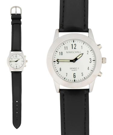 Marschall Senso German Women's Wristwatch | Touch Function for Blind & Seniors | I S-DL 2 | Black Leather Bracelet - Buy Online on GoSupps.com