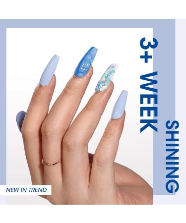 Gellen Winter Gel Nail Polish - 6 Shimmering Colors White Blue Gel Nail Polish Glitter Navy Blue Glitter White Gel Nail Polish Set Soak Off Manicure DIY Gel Nail Art for Girls Women Blue Honey - Buy Online on GoSupps.com
