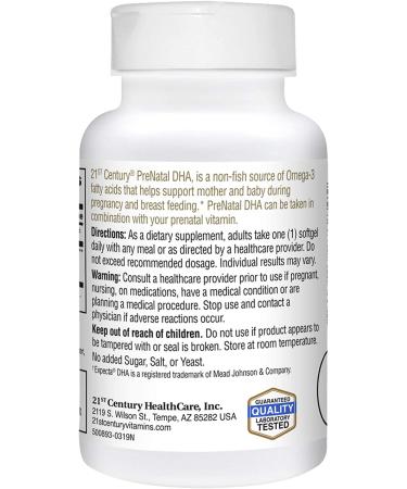 21st Century Prenatal DHA â€“ 30 Softgels for Expecting Moms - Buy Online on GoSupps.com