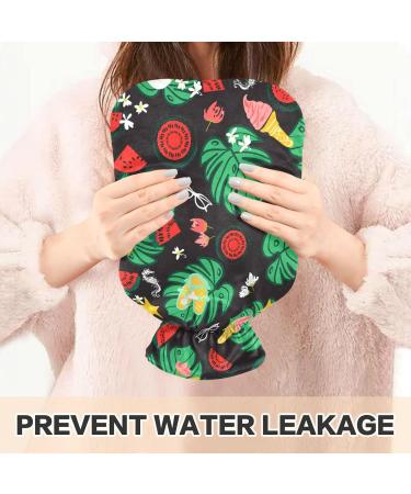 Mnsruu Tropical Summer Pattern Hot Water Bottle 2L with Cover - Perfect Gift for Women & Kids - Ideal for Christmas - Buy Online on GoSupps.com