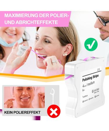 Aisely Tooth Sandpaper - 2 Dental Polishing Strips 4mm x 6m Interdental Grinding Tools for Teeth Pink - Fine Size for Polishing - Buy Online on GoSupps.com