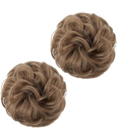 SARLA 2PCS Messy Hair Bun Hair Piece Synthetic Bun Hairpieces - Pecan Blonde Updo Extensions for Women/Girls - Buy Online on GoSupps.com