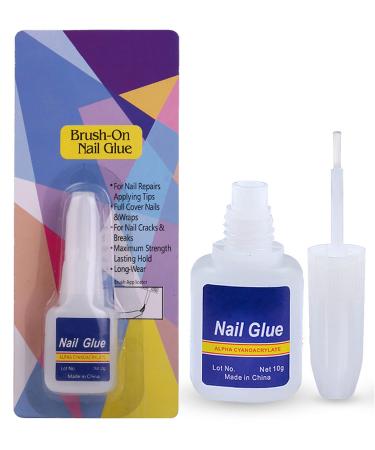 10g Nail Bond Nail Glue Extra Strong with Brush (10ml) Super Strong False Nail Glue For Acrylic Tips Professional Salon Quality Nail Glue For Stick On Nails Acrylic Nail Glue - Anti Fungal
