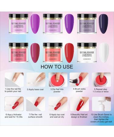 Roseflower Dipping Powder Nails Kit - 6 Nude Colors | DIY Manicure Starter Kit with Base & Top Coat | International Shipping - Buy Online on GoSupps.com
