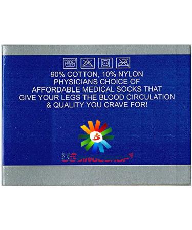 Physicians Approved Diabetic Socks - 12 Pairs Men's Crew Ankle Cotton Socks - Buy Online on GoSupps.com