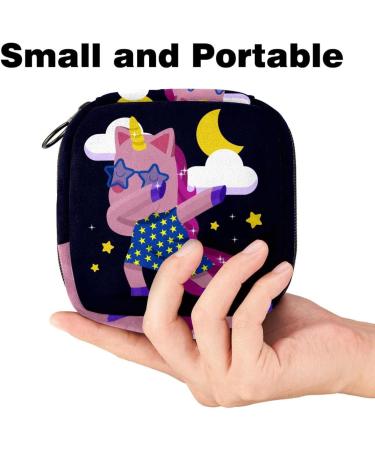 Navy Leaves Unicorn Women's Napkin Keeping Bags | Portable Period Pocket for Teens & Girls | Menstrual Cup & Breastfeeding Holder - Shop Internationally - Buy Online on GoSupps.com