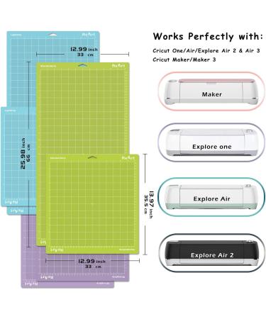ReArt Cutting Mat Variety 6 Packs Adhesive Replacement - Strong  Standard  Light Grip Suit for Cricut Maker/Explore Air 2/Air/One - 12in x 12in x 3 Packs  12in x 24in x 3 Packs. Variety 6P - Buy Online on GoSupps.com