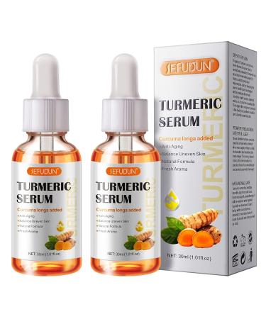 Turmeric Dark Spot Corrector Serum - 2 Pack for Acne, Hyperpigmentation - With Hyaluronic Acid, Vitamin C & E - 1.01 FL.OZ - Buy Online on GoSupps.com