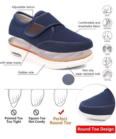 Plantar Fasciitis Shoes for Women | Adjustable & Breathable Plus Size Comfort | Diabetic & Edema Friendly Footwear | Cozy Hospital Shoes for Elderly - Black - Buy Online on GoSupps.com