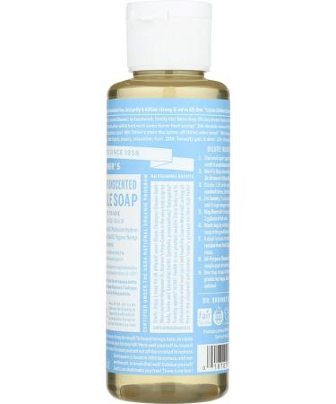 Dr. Bronner's Magic Soaps Pure Castile Soap - 18-in-1 Hemp Unscented Baby Mild (4 oz) - Natural & Organic International Shipping - Buy Online on GoSupps.com