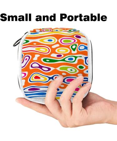 Colorful Abstract Stripes Sanitary Napkin Storage Bag - Period Tampon Makeup Pad Pouch Color2631 - Buy Online on GoSupps.com