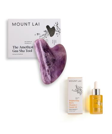 Mount Lai Amethyst Gua Sha + Vitamin C Facial Oil Relaxing Skin Care Bundle