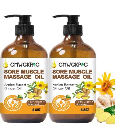 2 Pack Belly Drainage Ginger Oil,Ginger Oil,Ginger Massage Oil, Natural Arnica Ginger Oil Lymphatic Drainage Massage, Warming Tired Sore Muscle Massage Oil for Massage Therapy, Grapeseed Oil,Aroma Oil