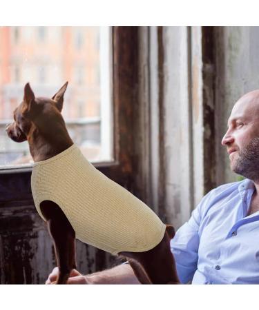 Hjumarayan Washable Dog Sweater for Large & Medium Dogs | Elastic Thin Striped Dog Shirt - XXL Yellow - Buy Online on GoSupps.com