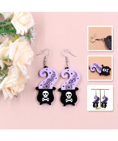 Feylie Halloween Earrings - Trendy Skull Jewelry for Women & Girls | Unique Acrylic Ear Fans & Perfect Gift - Buy Online on GoSupps.com