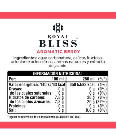 Royal Bliss Aromatic Berry Tonic 250ml Can Pack of 24 - Buy Online on GoSupps.com