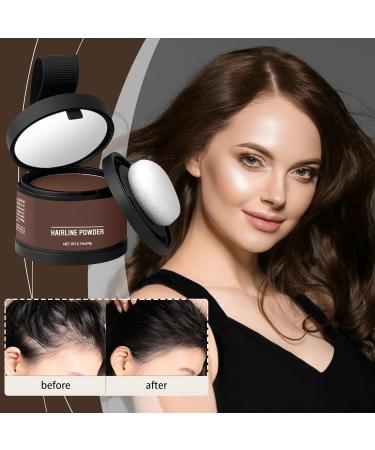 Hair root powder hair powder for filling thin hair camouflages gray hair natural result with mirror and puff medium brown Medium brown - Buy Online on GoSupps.com