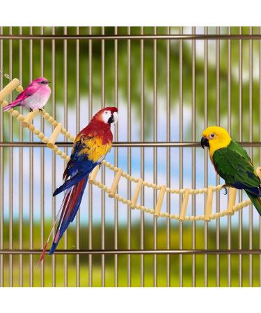 Buy Bird Ladder Bridge Toys - 12 Wooden Small Animal Climbing Accessories for Parrots Cockatoos Hamsters & More (70 cm) - Buy Online on GoSupps.com