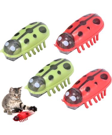 Kinberry Mini Robot Beetle Cat Toy - Glowing Ladybug - 4 Pcs