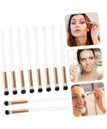 VINTORKY 10pcs Makeup Brush Make up Eyeshadow Brush Precision Eyeshadow Brush Wooden Handle White - Buy Online on GoSupps.com