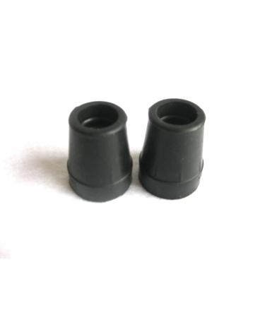 Harvy 5/8" Heavy Duty Black Rubber Replacement Cane Tip. (2 Pack)