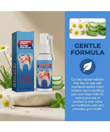Fast-Acting Oral Pain Relief for Gum Soreness Toothache & Canker Sores Gentle Mouth Spray with Natural Extracts Easy Targeted Relief for Oral Discomfort - Buy Online on GoSupps.com