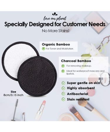 Reusable Makeup Remover Pads Set - Eco-Friendly Bamboo Cotton I 18 Washable Face & Eye Pads I Includes Natural Konjac Sponge & Holder Box I Sustainable Beauty Products - Buy Online on GoSupps.com